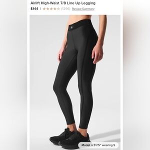 ALO Yoga | Airlife Hig-Waist 7/8 Line Up Legging | Black | Large